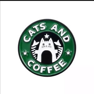 2 for$15 -Cats and coffee enamel Starbucks pin